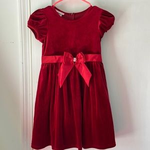 Girl’s fancy red holiday dress